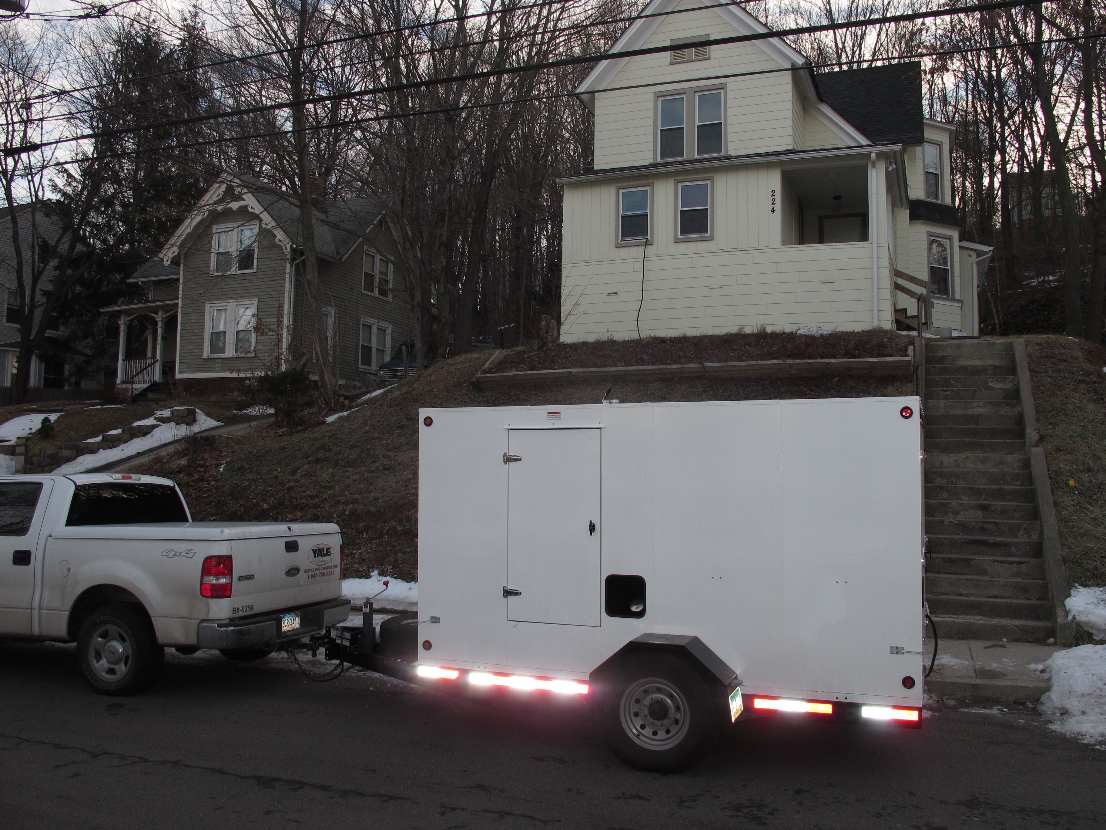 Thermal Remediation heat treatment equipment setup for bed bug elimination