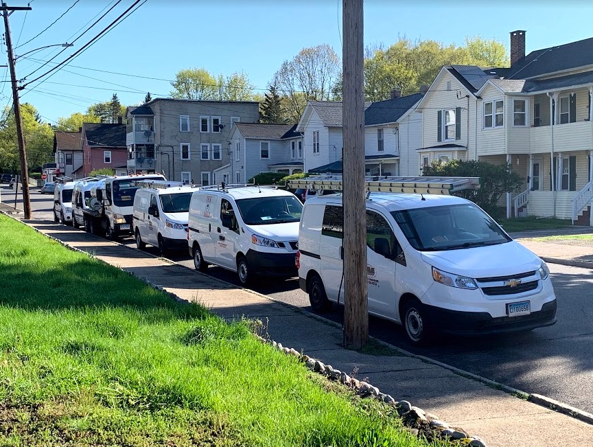 Yale Pest Control fleet lined up and ready to serve Connecticut